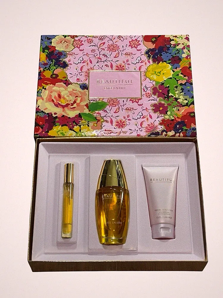 NEW ESTEE LAUDER BEAUTIFUL Romantic Gift Set Perfume, Lotion, Travel Spray