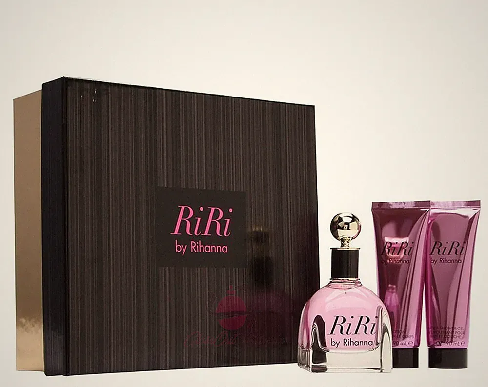 RiRi Perfume by Rihanna 3 pc Set-3.4 oz EDP SP+3.0 oz Body Lotion+S/Gel